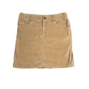 American Eagle Corduroy Mini Skirt Tan Womens 0 Y2K Western Preppy